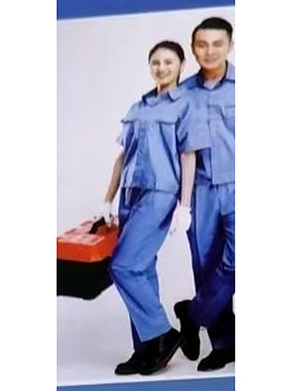 Light blue short-sleeve work set