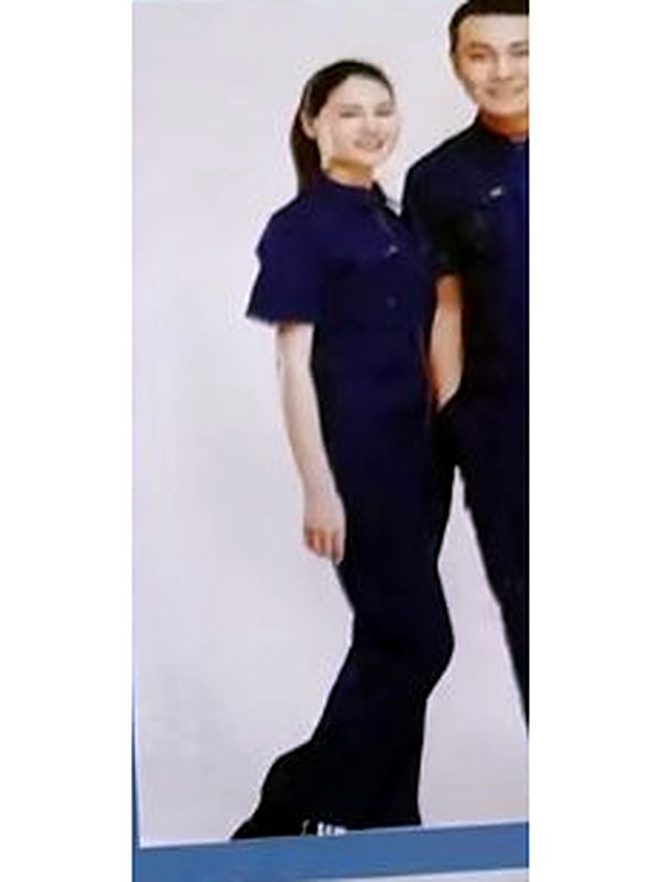 Navy short-sleeve work set